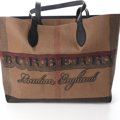 Burberry Coated Canvas Mega Check Medium Doodle Tote Black 14 of 14