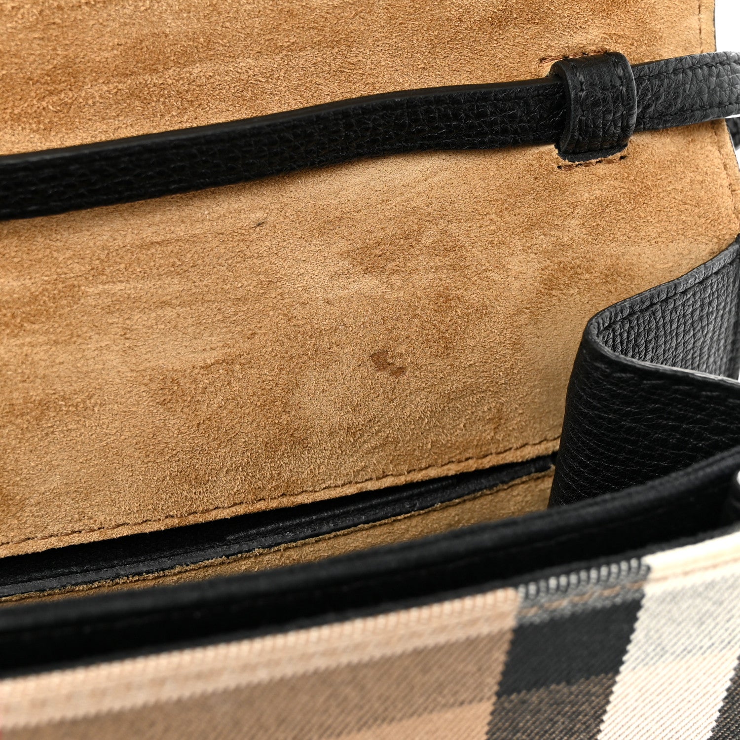 Burberry Derby Calfskin House Check Small Macken Crossbody Bag Black 12 of 12