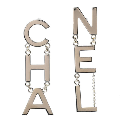 Chanel Metal Cha-Nel Logo Drop Earrings Gold 1 of 5