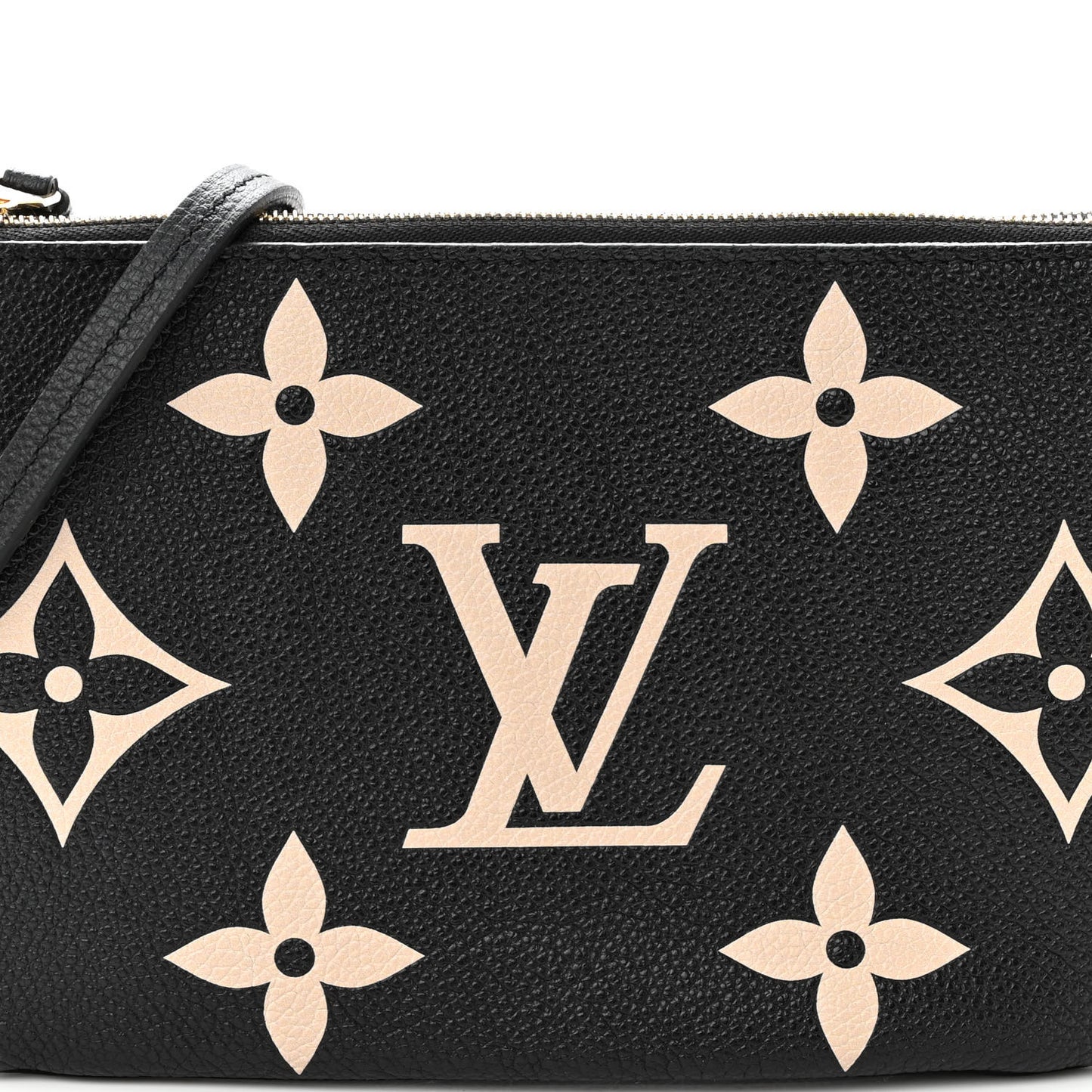 Empreinte Monogram Giant Double Zip Pochette Black Cream