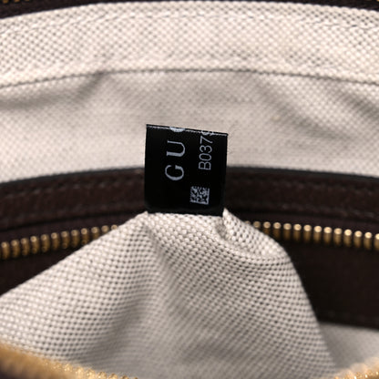 Gucci Monogram Jumbo GG Textured Dollar Calfskin Web Messenger Shoulder Bag Camel Ebony New Acero 8 of 16