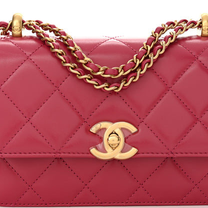 Chanel Calfskin Quilted Mini Perfect Fit Flap Dark Pink 8 of 11
