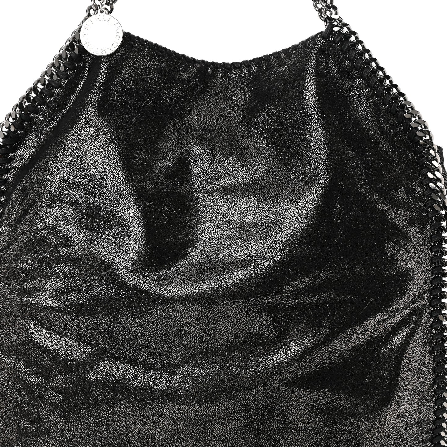 Metallic Shaggy Deer Big Falabella Tote Black