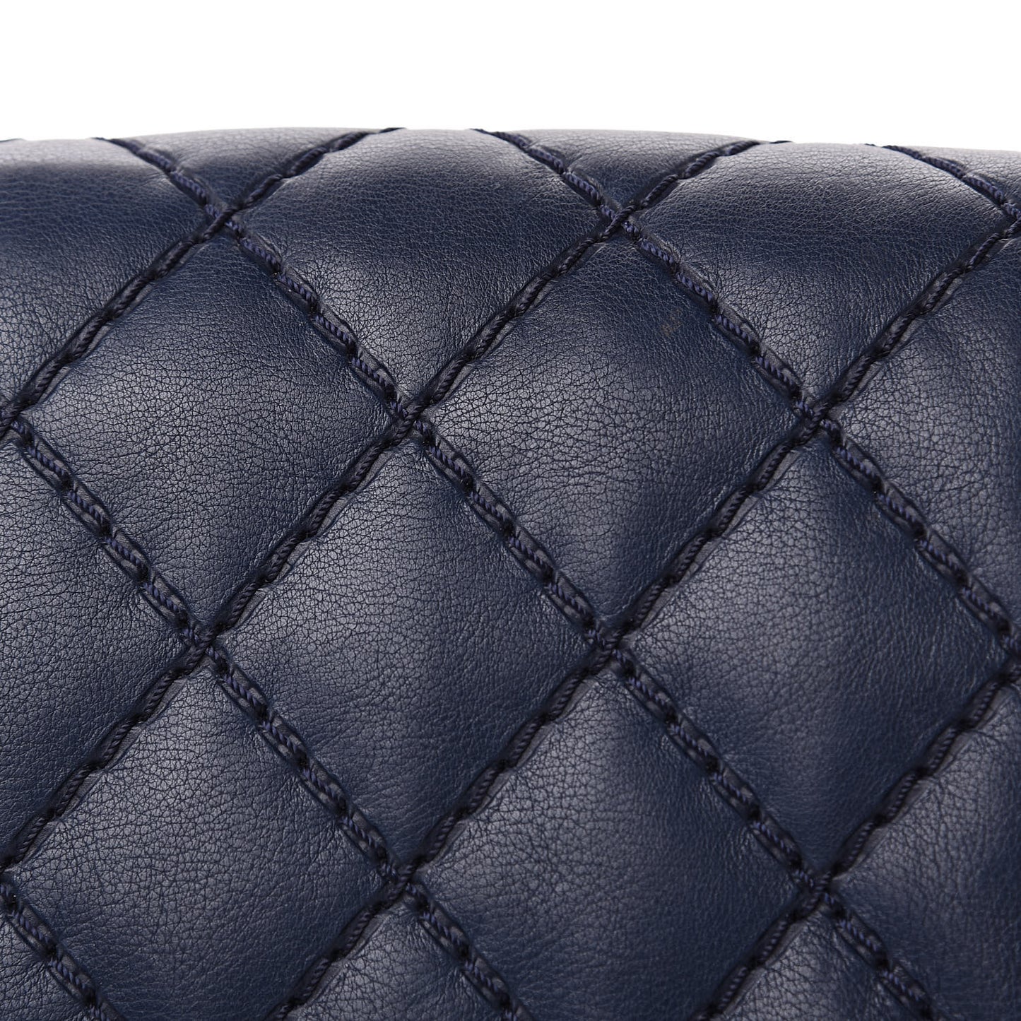 Calfskin Double Stitch Medium Boy Flap Marine
