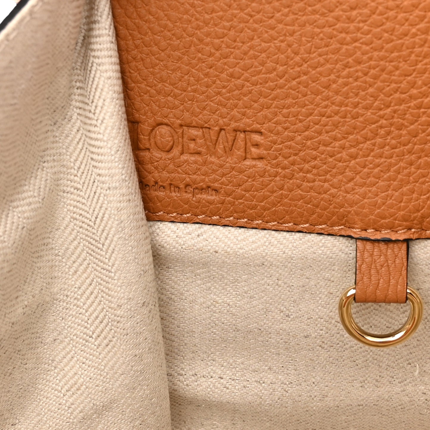 Grained Calfskin Medium Hammock Shoulder Bag Tan