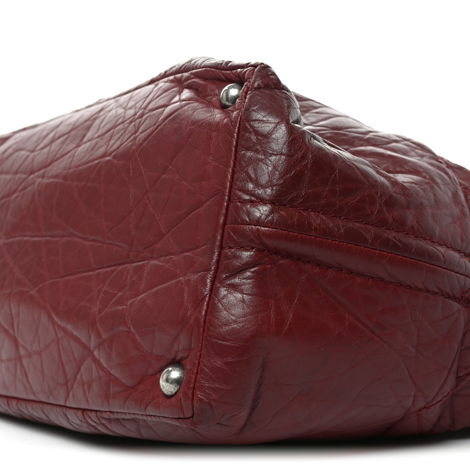Chanel Aged Calfskin Small Shopping In Moscow Tote Burgundy 10 of 13