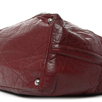 Chanel Aged Calfskin Small Shopping In Moscow Tote Burgundy 10 of 13