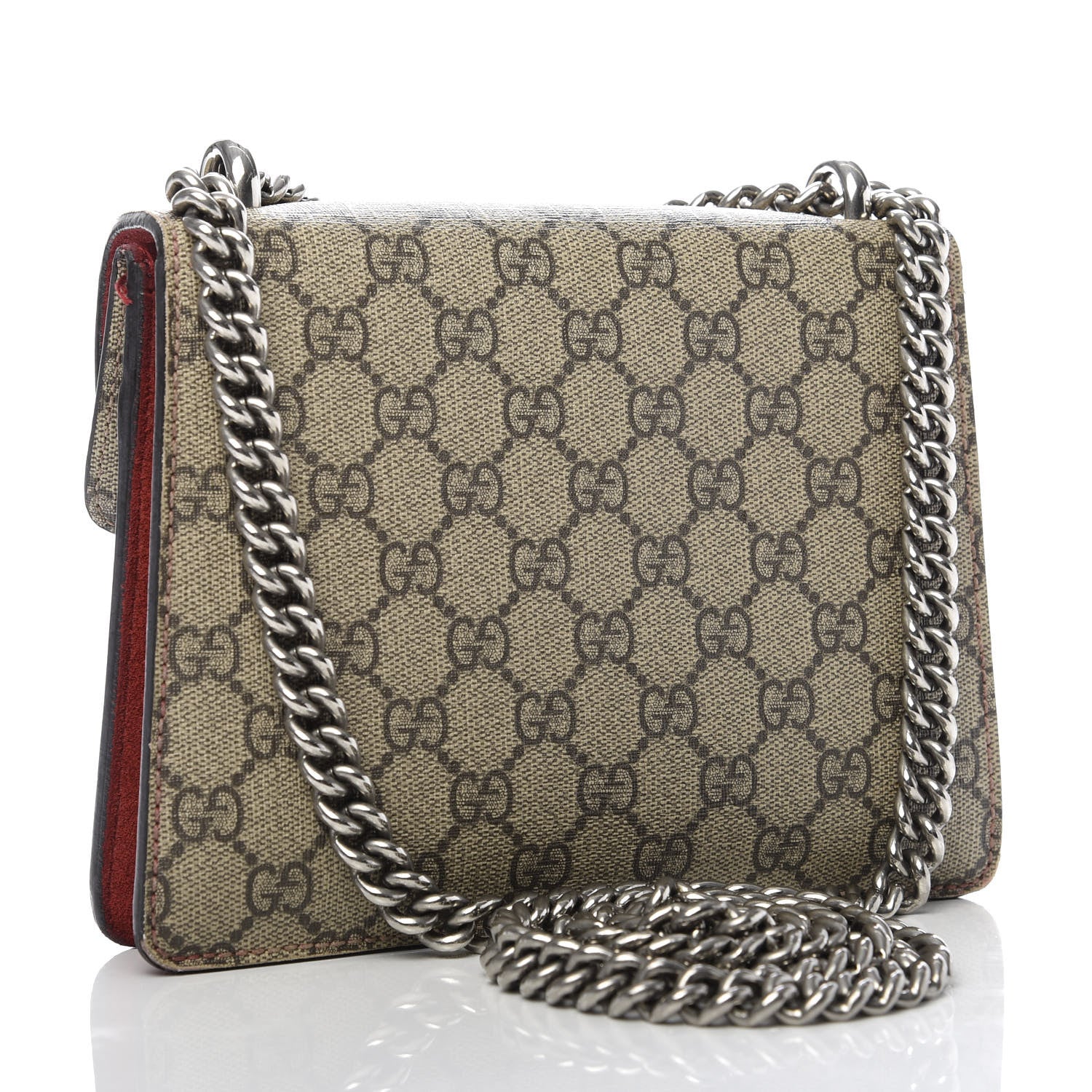 Gucci GG Supreme Monogram Mini Dionysus Shoulder Bag Hibiscus Red 3 of 9