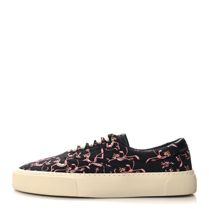 Saint Laurent Canvas Pink Panther Venice Sneakers 39 Black 1 of 9