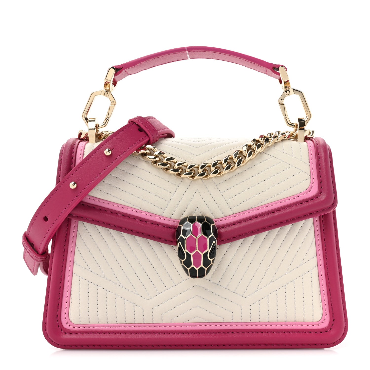 Bulgari Quilted Nappa Smooth Calfskin Serpenti Forever Diamond Blast Pink 1 of 11