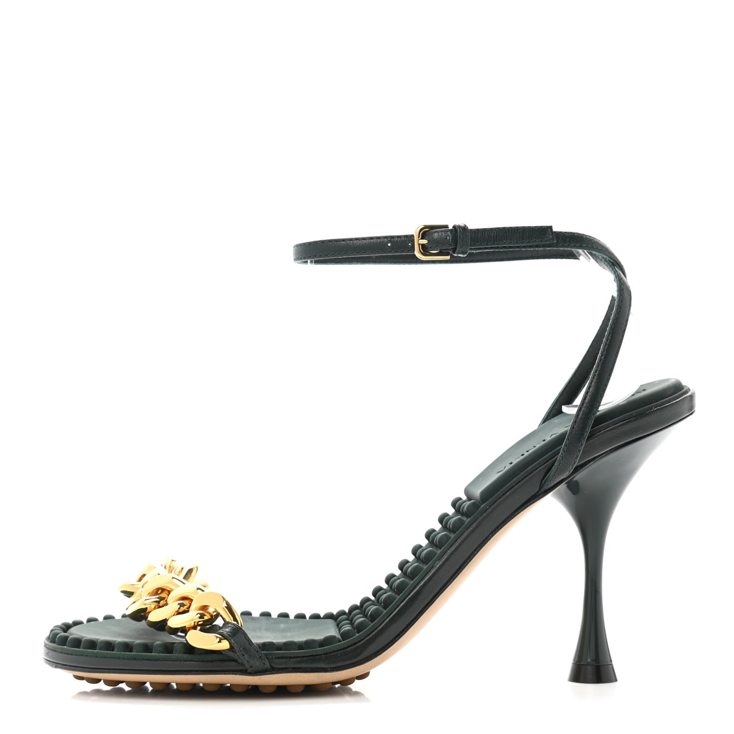 Lambskin Dot 90mm Sandals 36.5 Inkwell