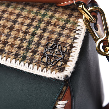 Loewe Tweed Calfskin Medium Puzzle Bag Emerald 7 of 12