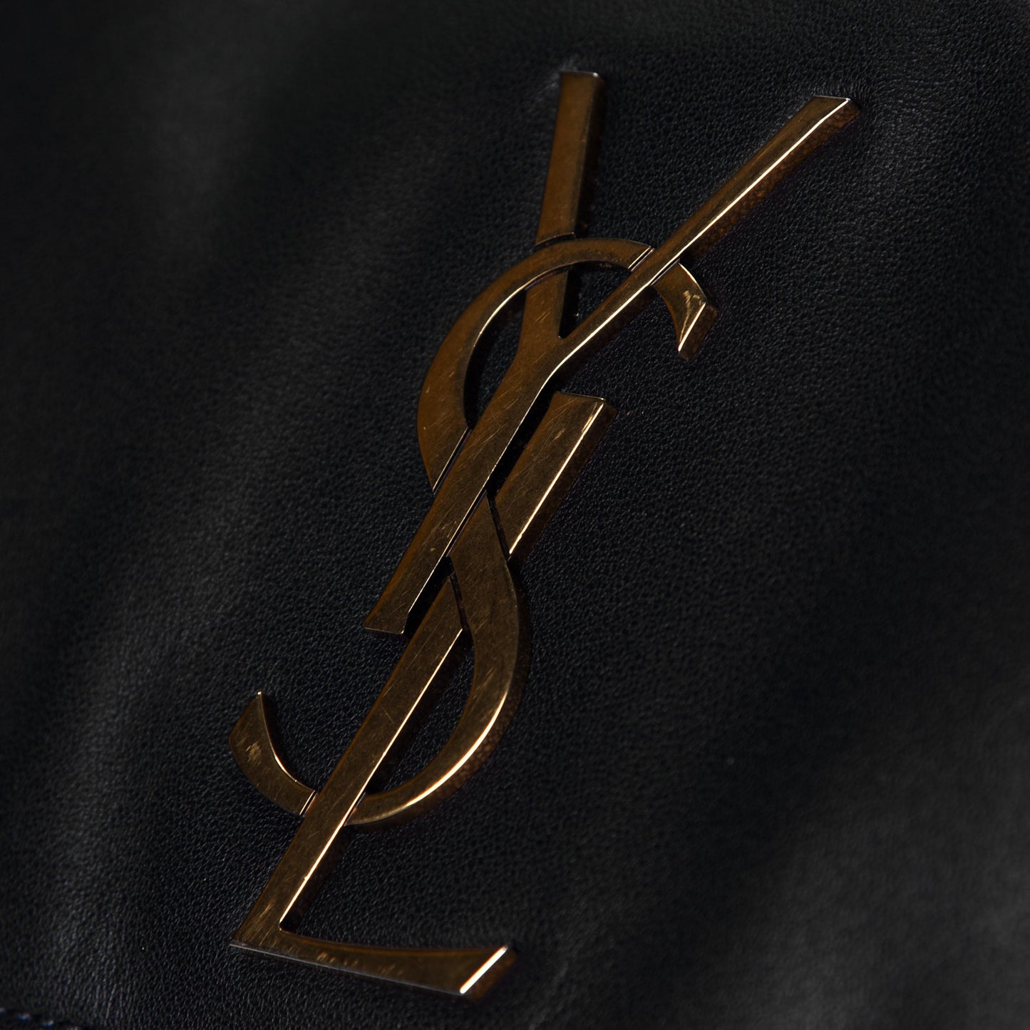 Smooth Calfskin Suede Medium Reversible Monogram Kate Satchel Navy