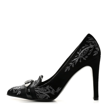 Gucci Suede Brocade Pumps 9 Black 1 of 9