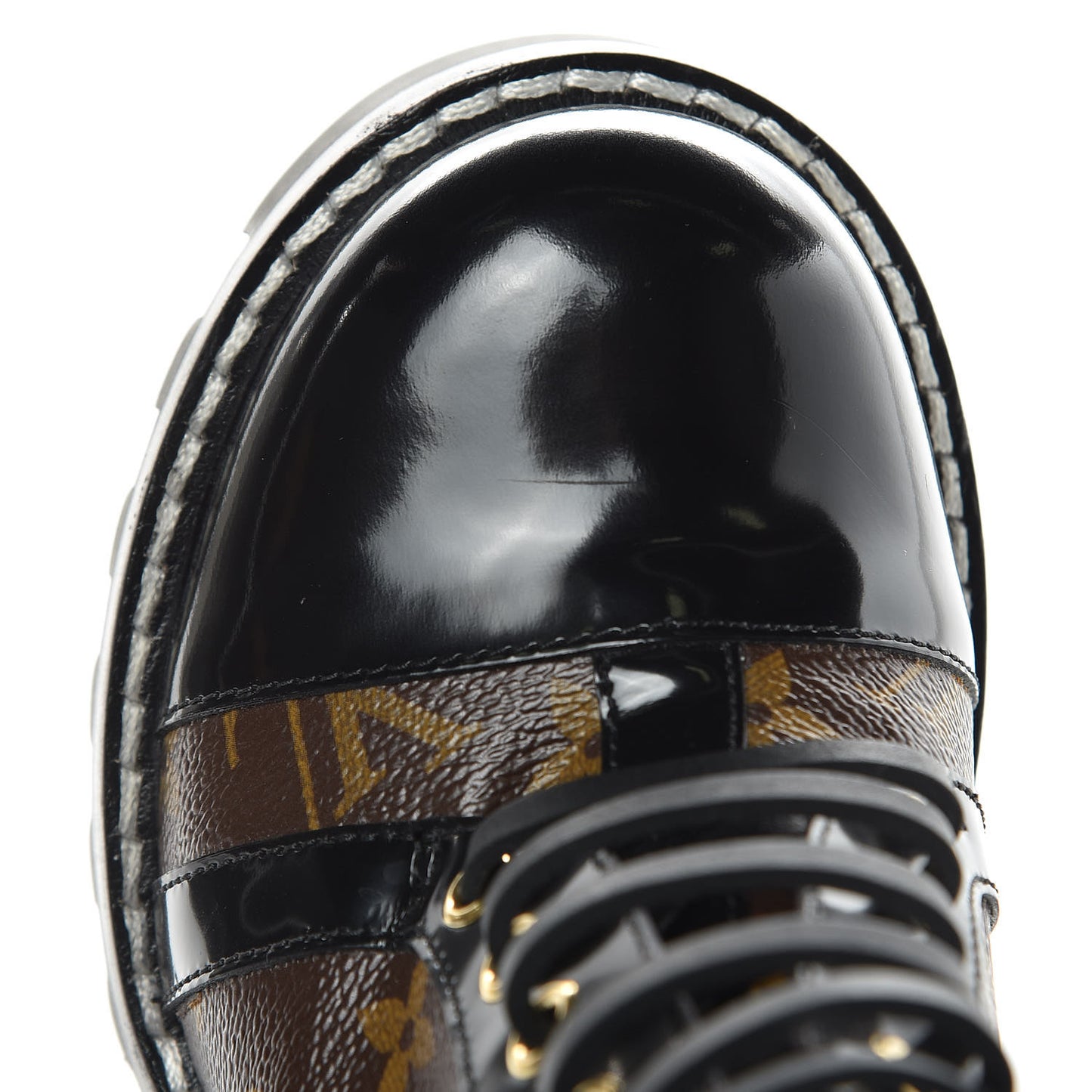 Patent Calfskin Monogram Star Trail Ankle Boots 38.5 Black