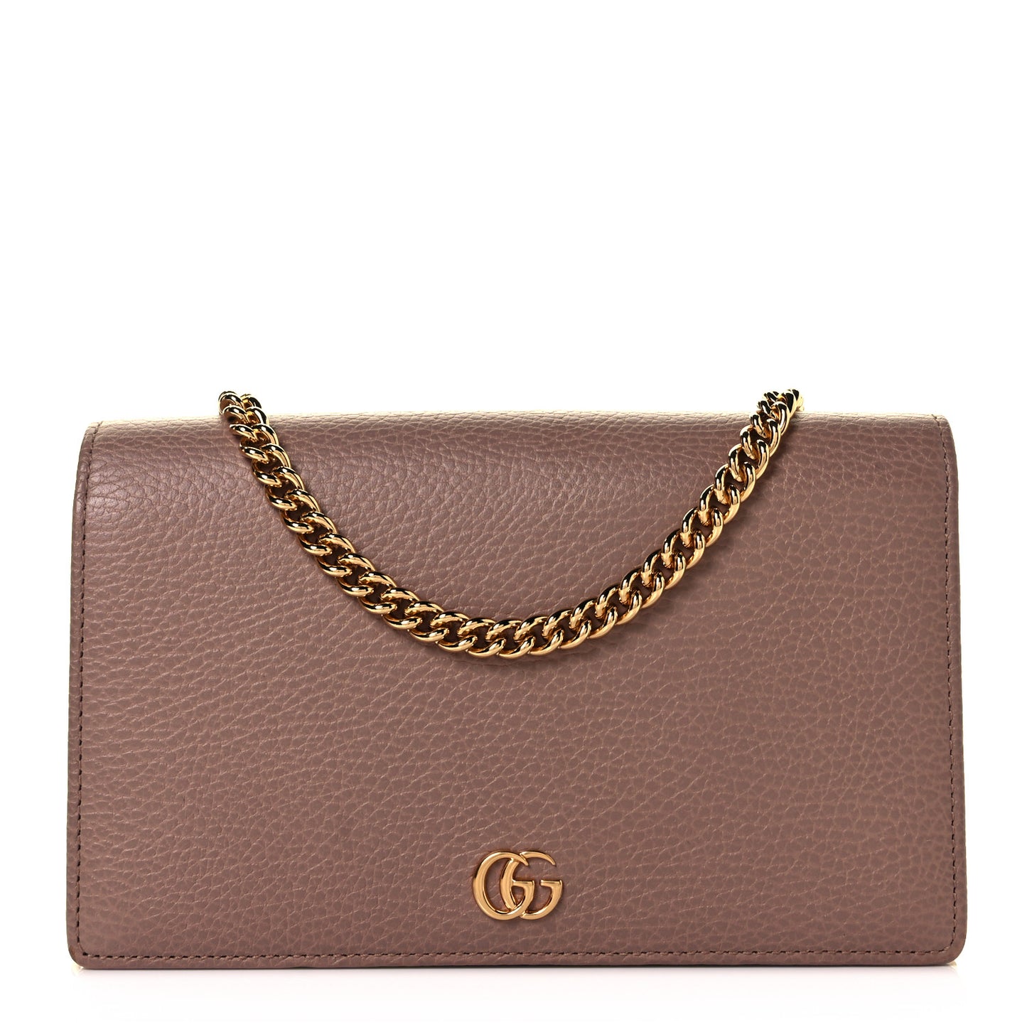 Calfskin Mini GG Marmont Chain Wallet Porcelain Rose