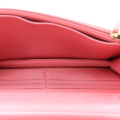 Chanel Lambskin Quilted Chain Handle Round Wallet On Chain WOC Pink 5 of 19