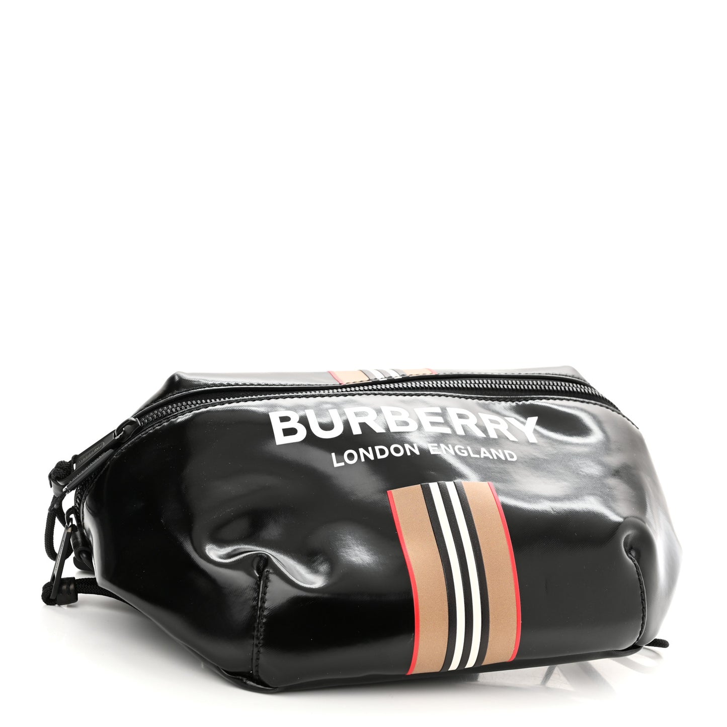 Coated Canvas Icon Stripe Sonny Bum Bag Black