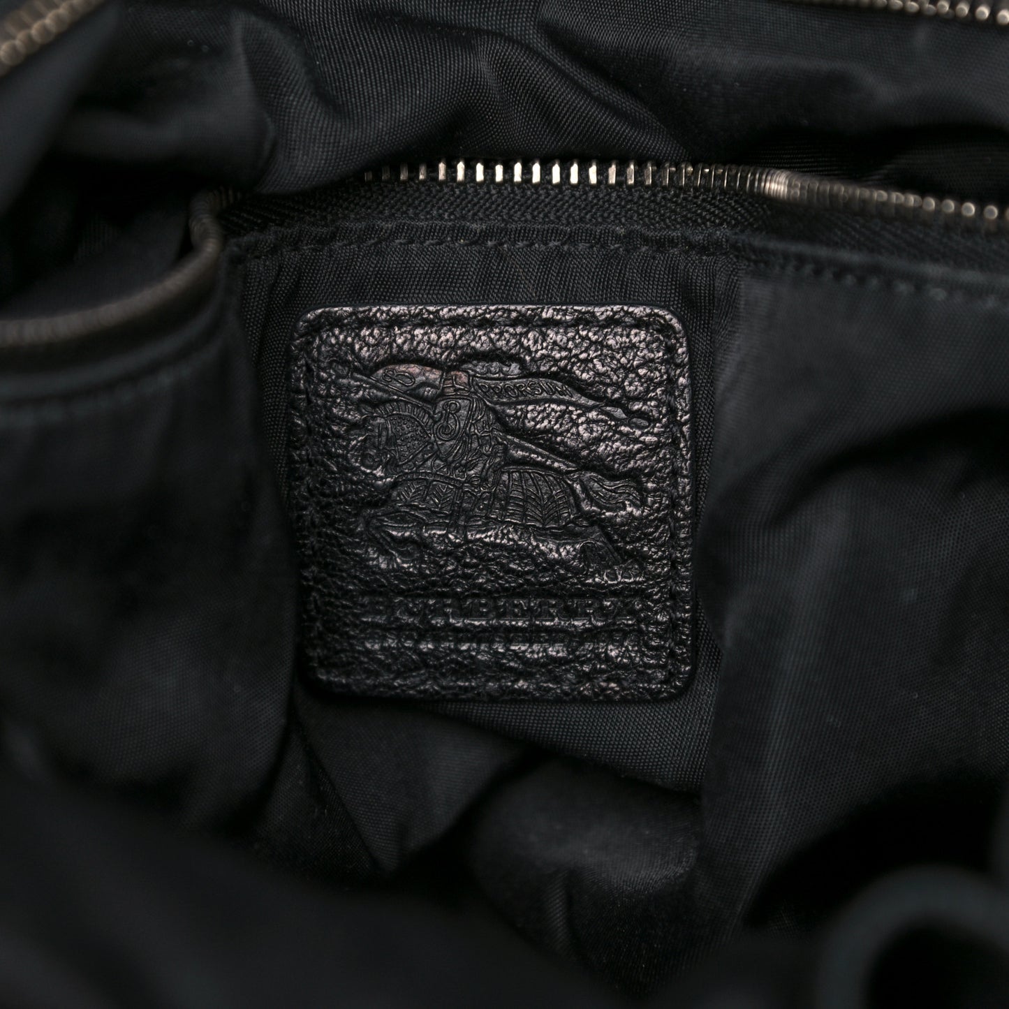 Nylon Tonal Check Drawstring Tote Black