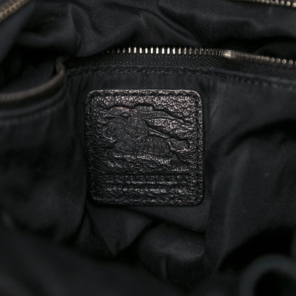 Burberry Nylon Tonal Check Drawstring Tote Black 9 of 18