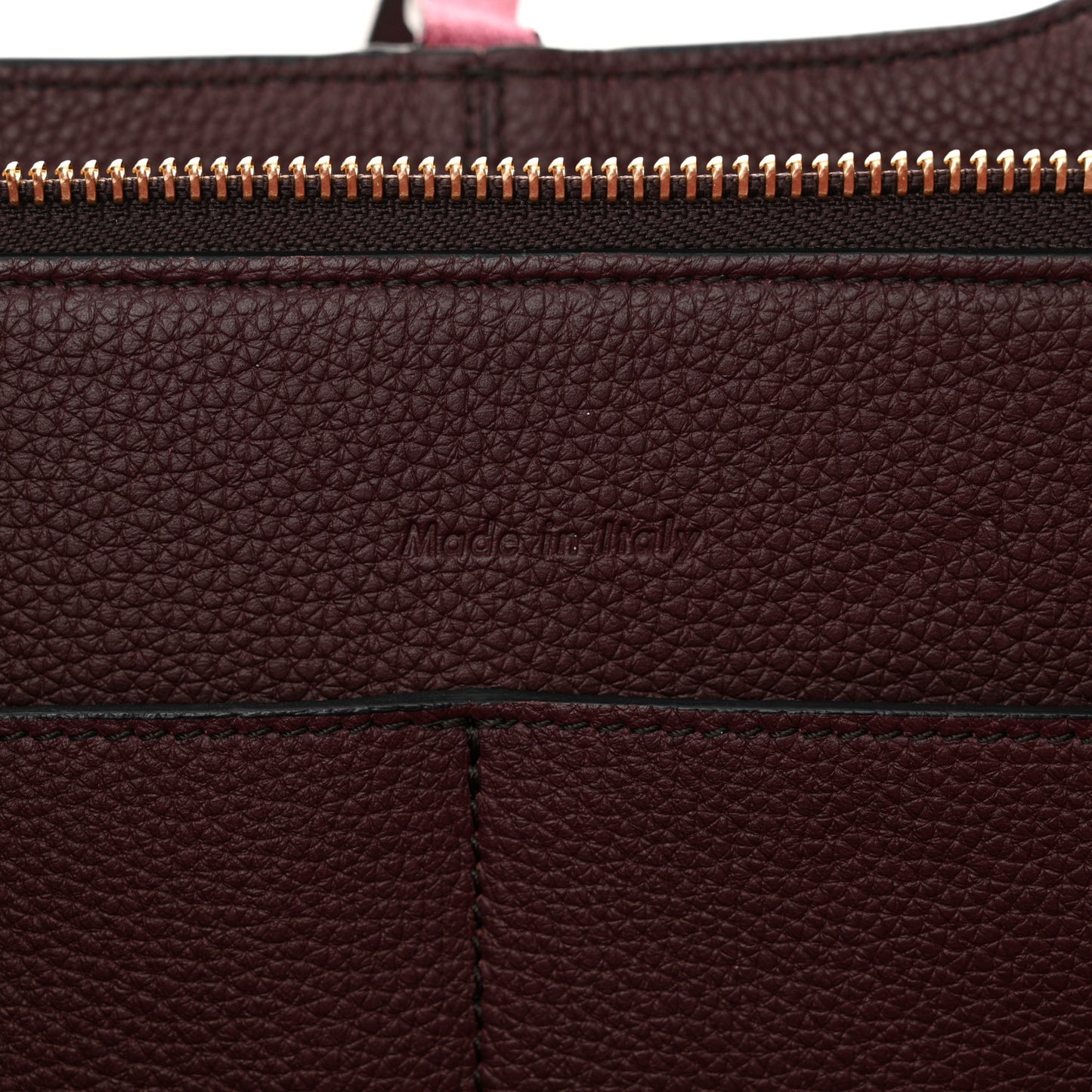 Baby Grained Calfskin Small Tri-Fold Bag Burgundy