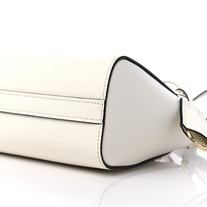 Prada Saffiano Soft Calfskin Mini Zippered Tote White 7 of 8