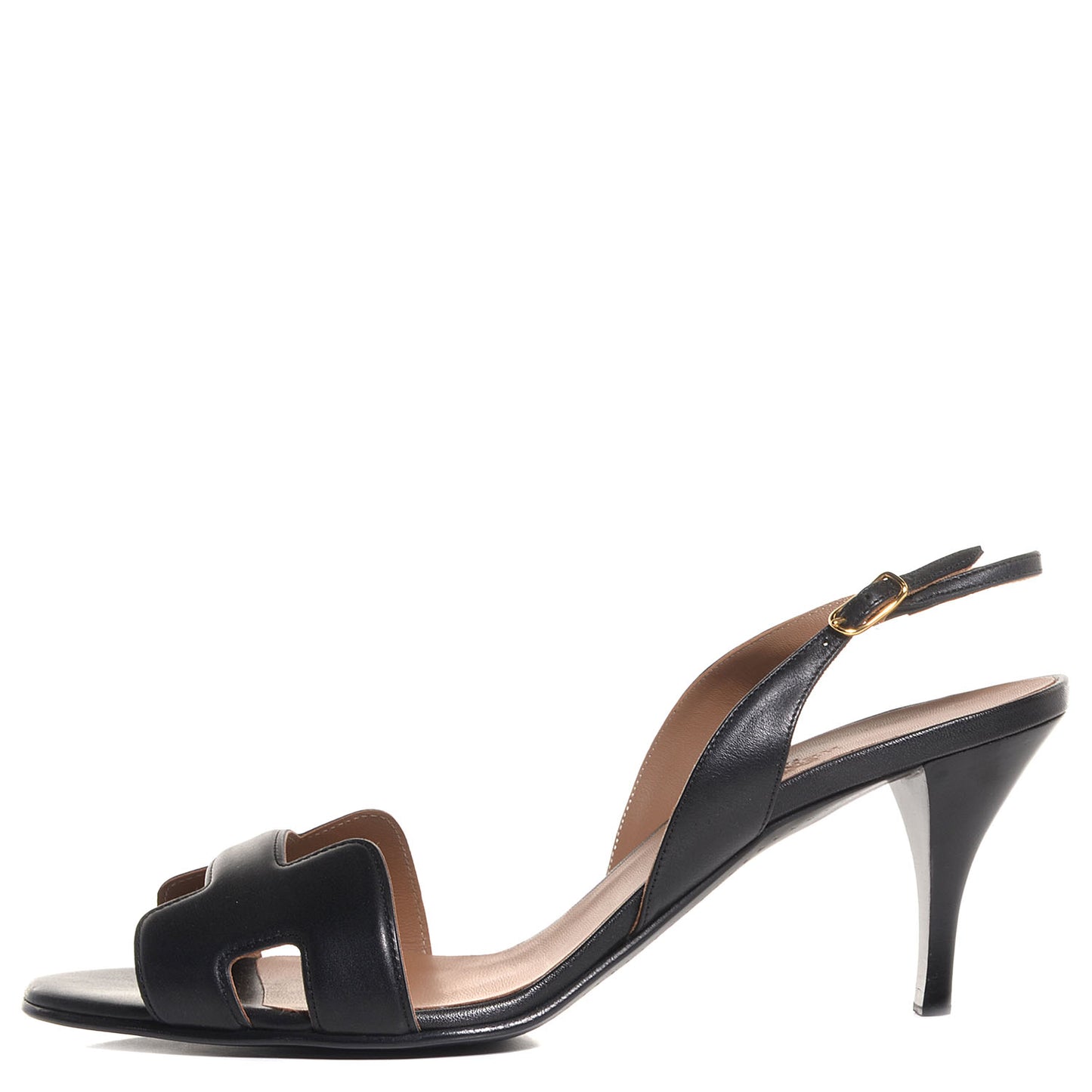 Nappa Leather Night 70 Slingback Heels 40 Black