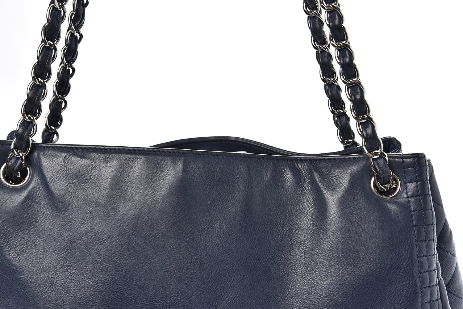 Chanel Calfskin Coco Bengal Open Accordion Tote Blue 14 of 15