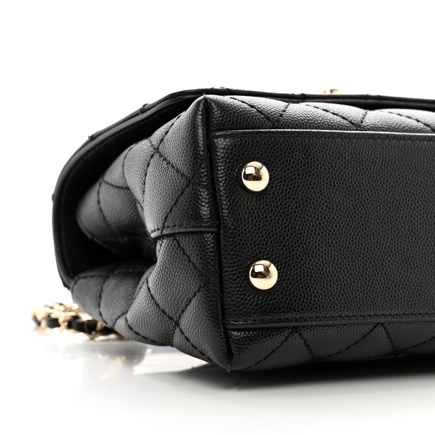 Caviar Quilted Extra Mini Coco Handle Flap Black