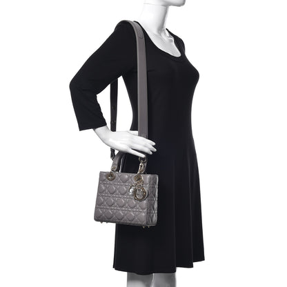 Christian Dior Lambskin Cannage Small Lucky Badges My Lady Dior Grey 2 of 10