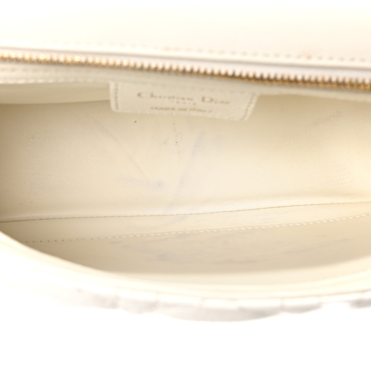 Christian Dior Supple Calfskin Cannage Medium Caro Bag Ivory 5 of 10