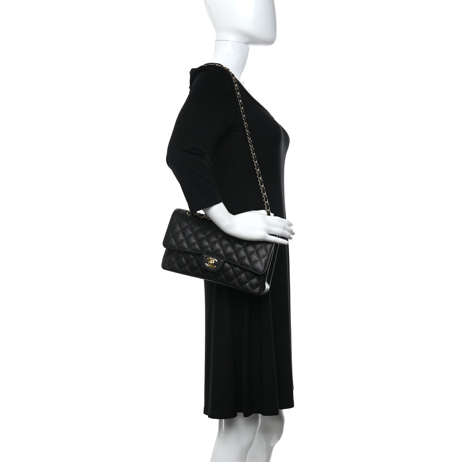 Chanel Caviar Quilted Medium Double Flap Black 3 of 9
