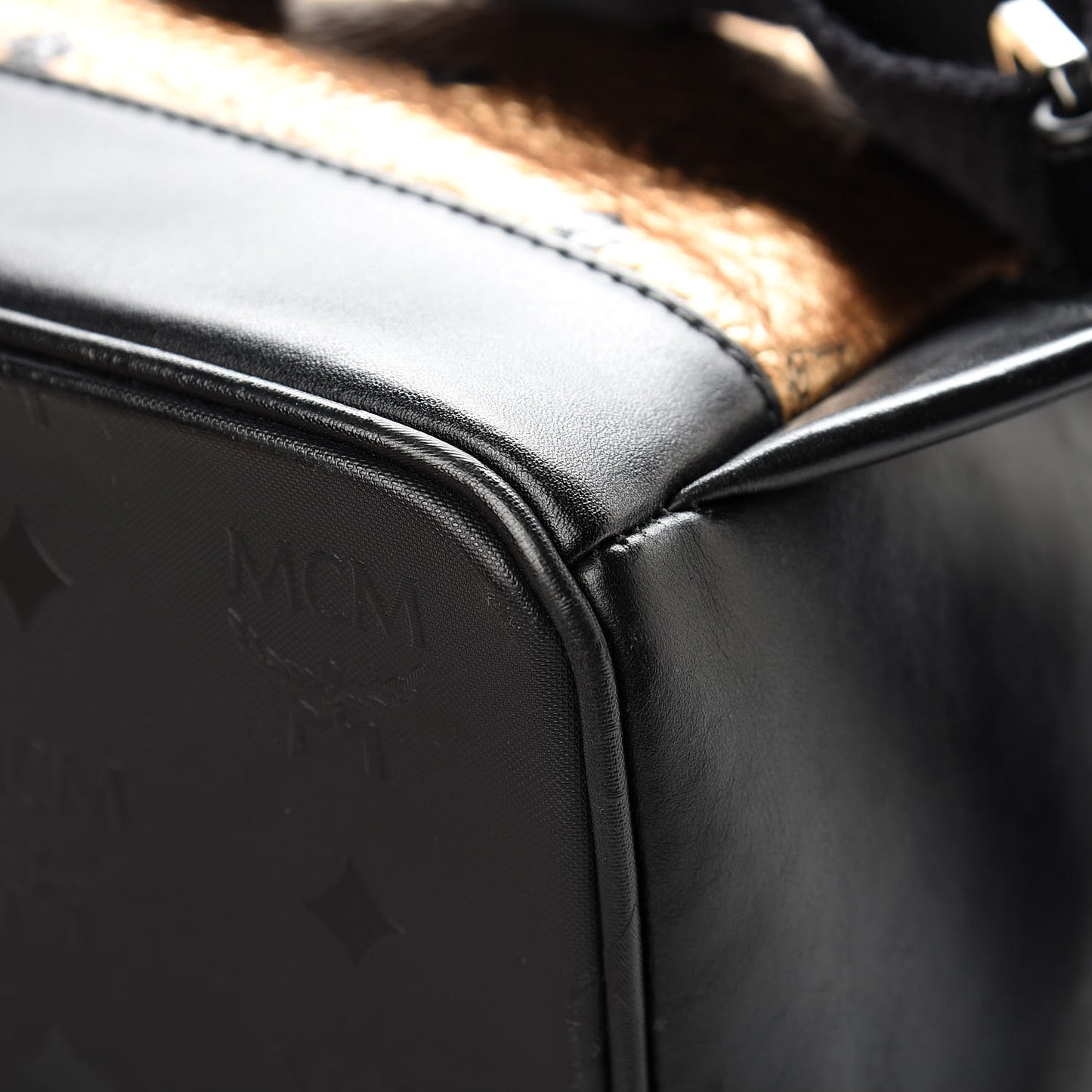 Metallic Visetos Medium Duke Backpack Gold
