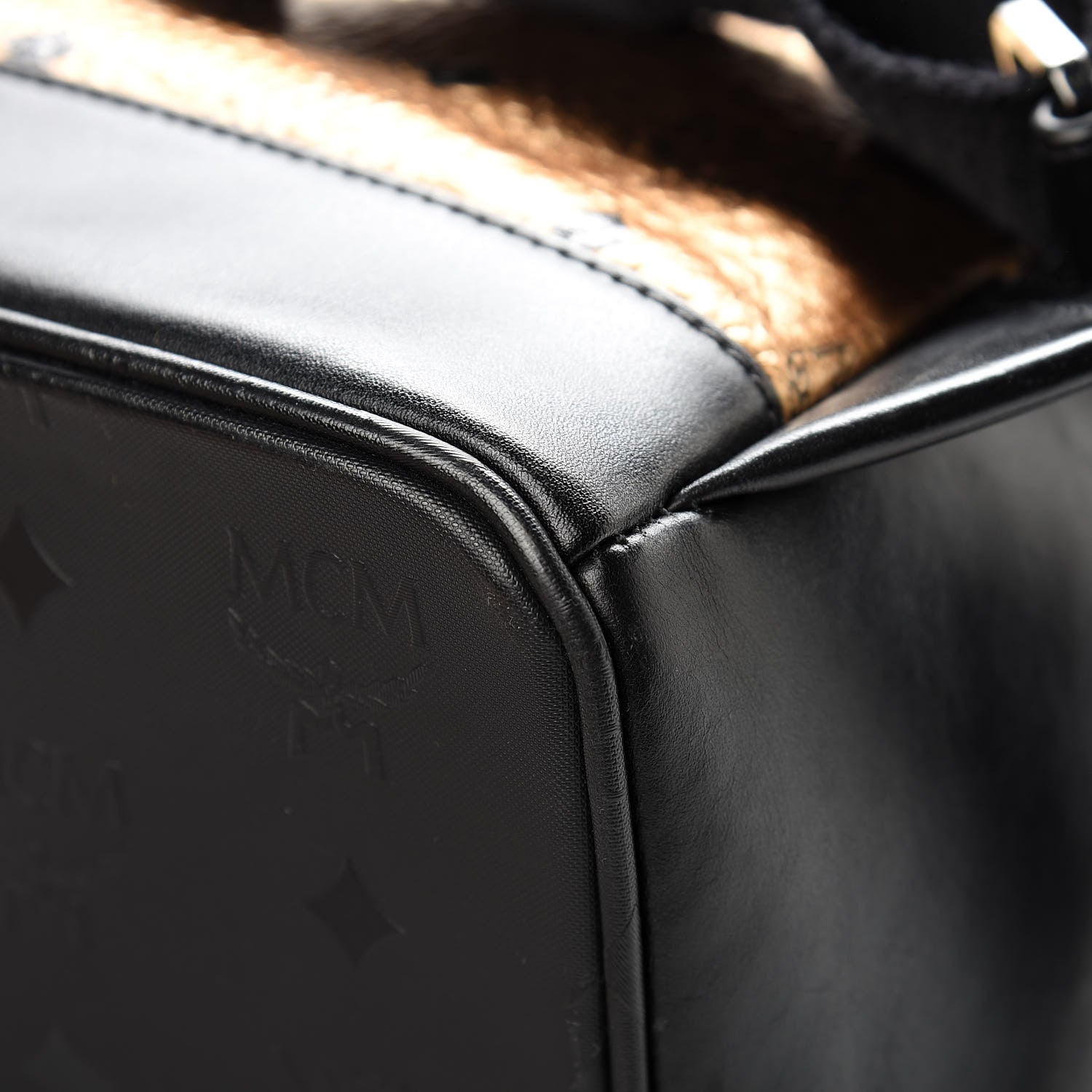 MCM Metallic Visetos Medium Duke Backpack Gold 12 of 16