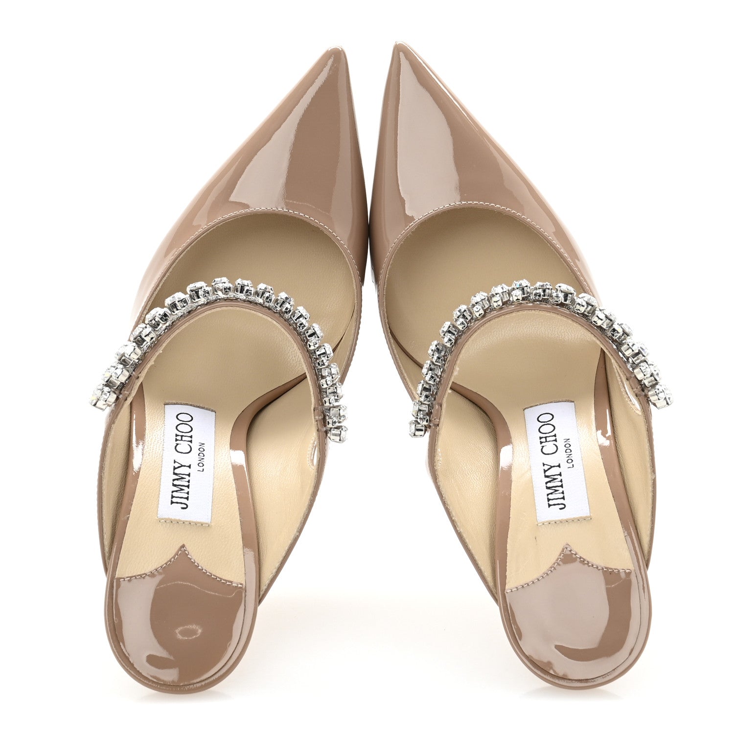 Jimmy Choo Patent Crystal Bing 100 Pumps 36.5 Ballet Pink 2 of 8