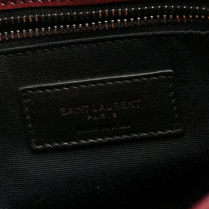Saint Laurent Crinkled Calfskin Matelasse Monogram Large Niki Chain Satchel Rouge Legion 6 of 9