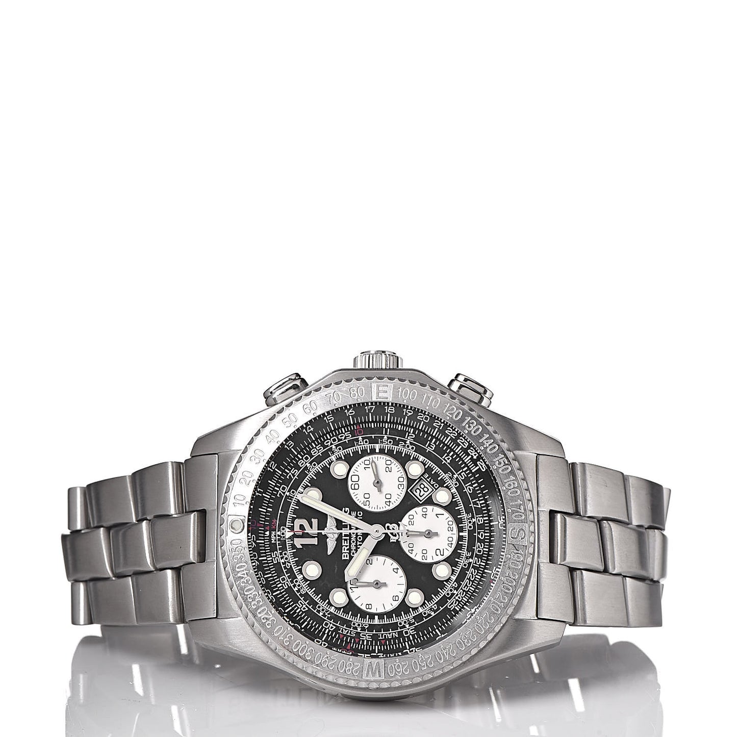 Stainless Steel 43mm Professional B-2 Chronograph Automatic Watch Black A42362