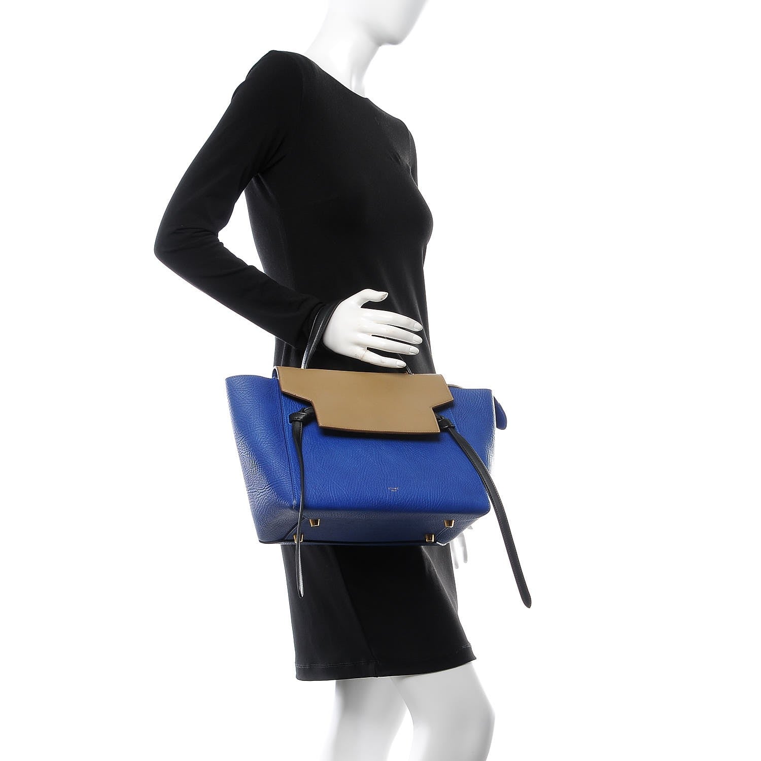 Celine Elephant Calfskin Mini Tri-Color Belt Bag Indigo 2 of 15