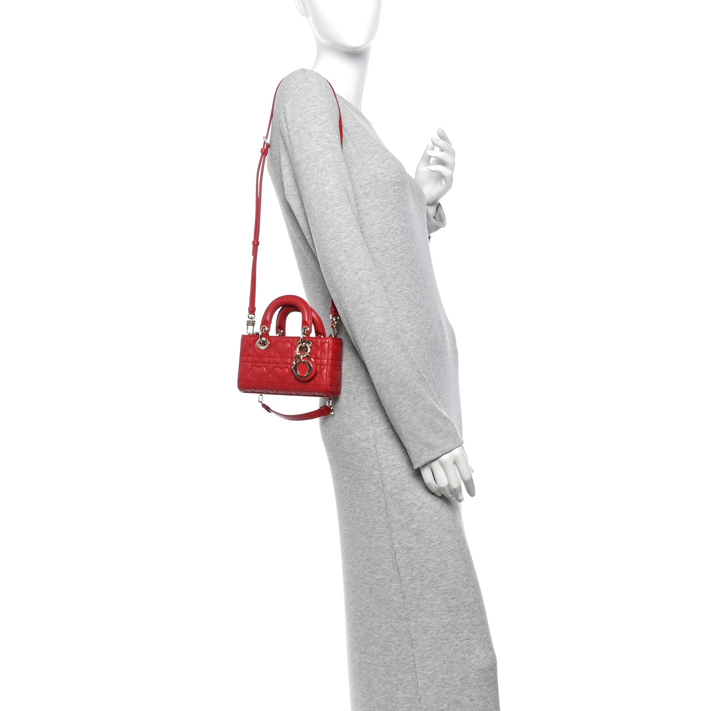 Lambskin Cannage Dioramour Micro Lady D-Joy Red