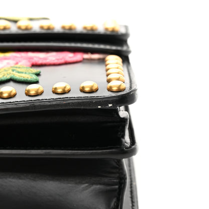 Gucci Calfskin Floral Embroidered Studded Small Dionysus Shoulder Bag Black 16 of 20