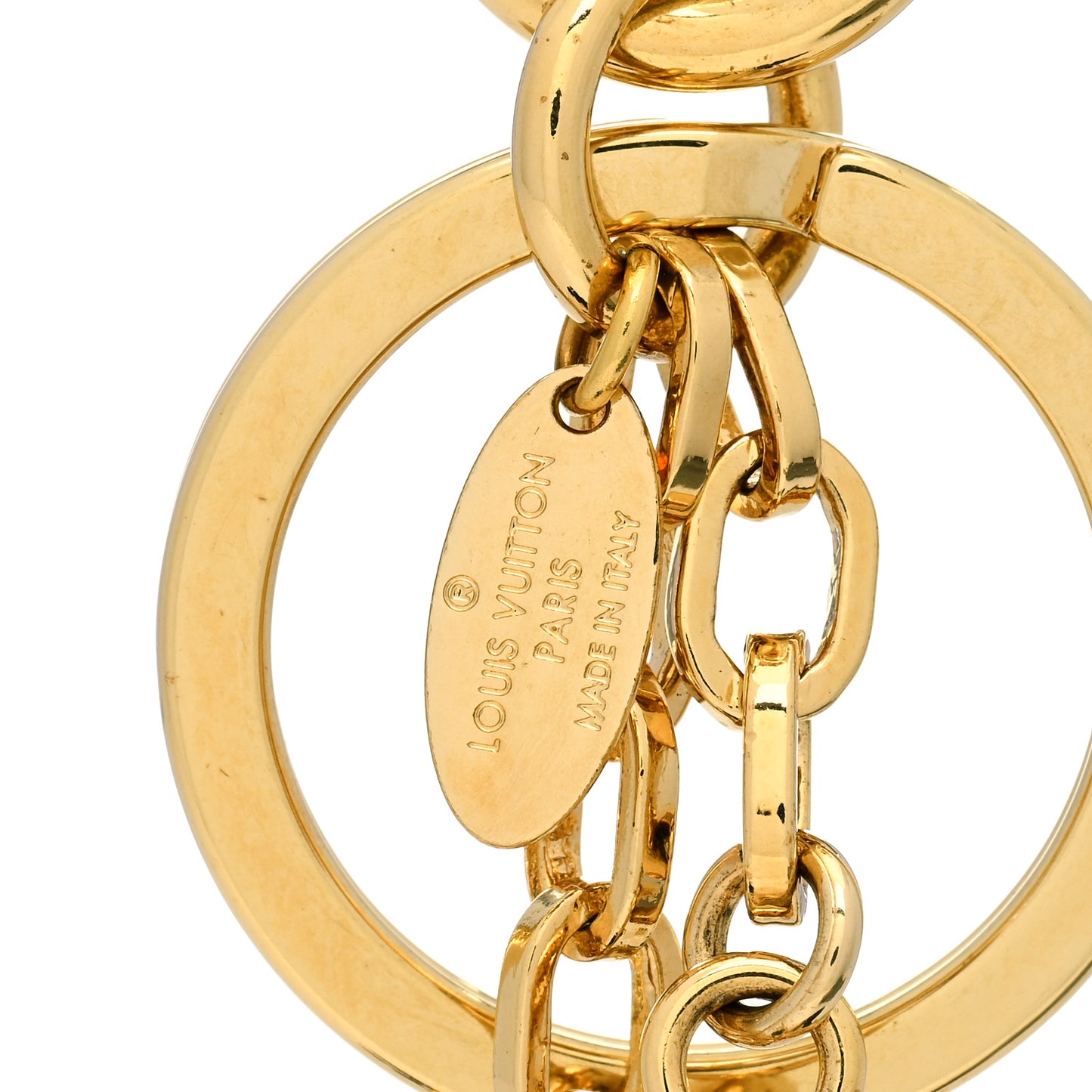 Lacquered Metal Twist Bag Charm Key Holder Black