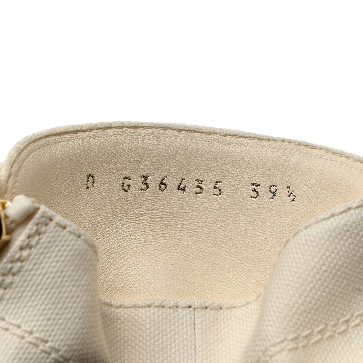 Fabric CC Lace Up Boots 39.5 White