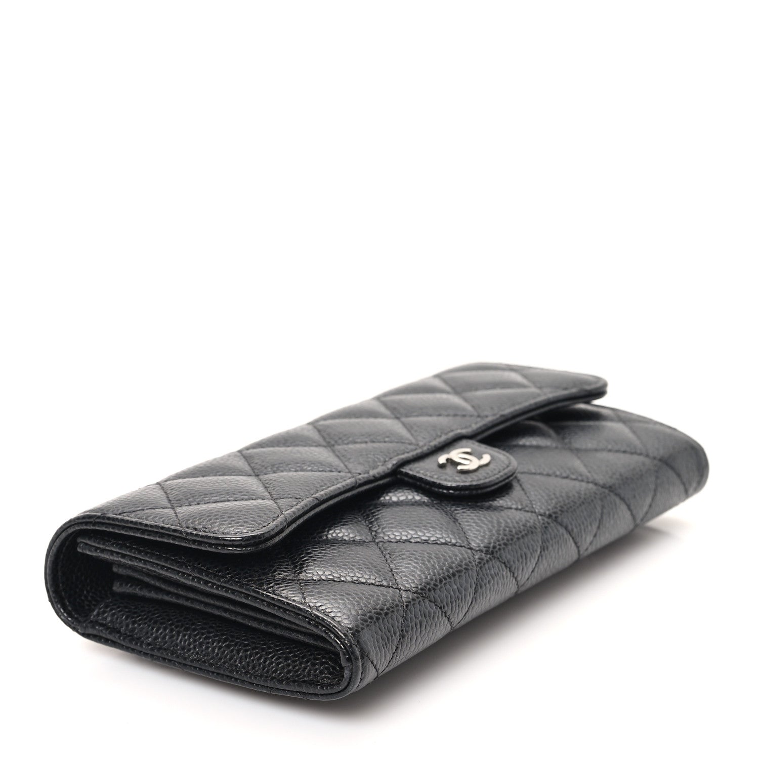 Chanel Caviar Quilted Large Gusset Flap Wallet Black 4 of 8