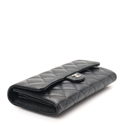 Chanel Caviar Quilted Large Gusset Flap Wallet Black 4 of 8