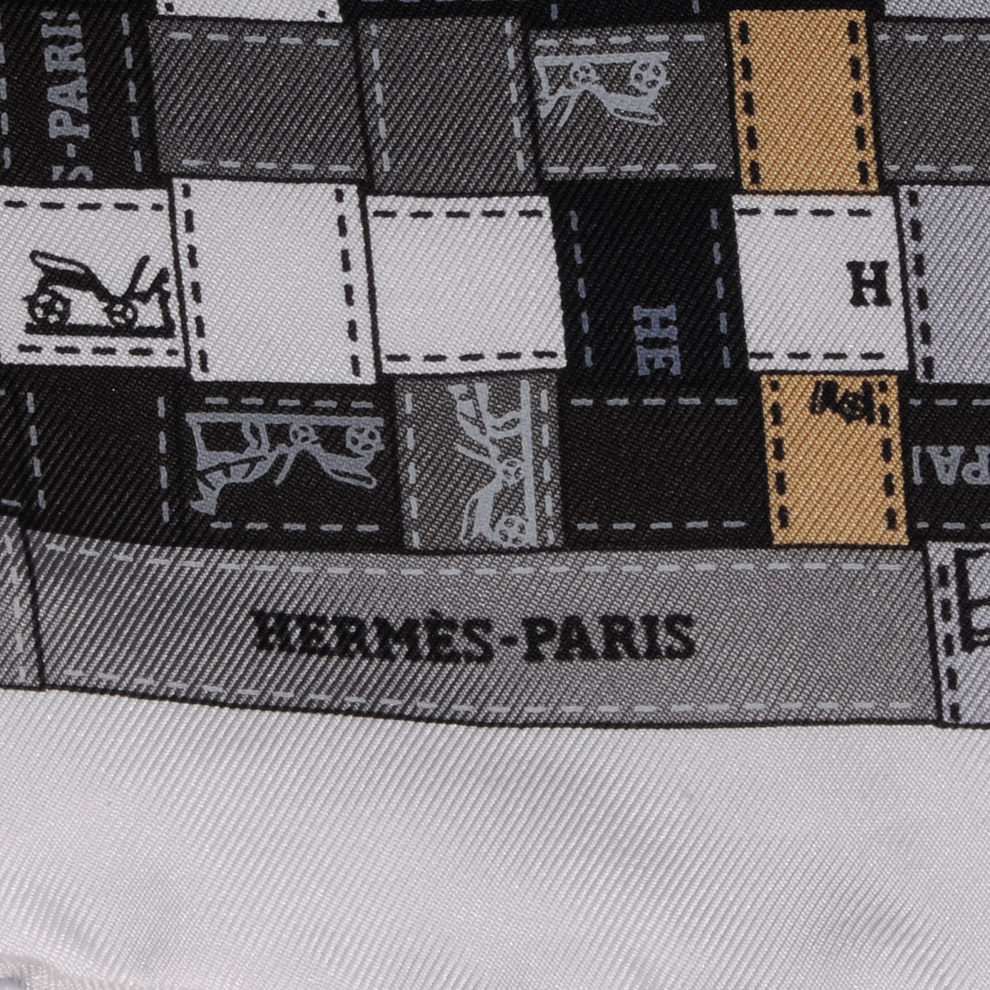 Hermes Silk Bolduc Au Carre Scarf 90 Black 2 of 5