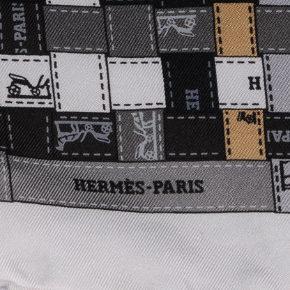 Hermes Silk Bolduc Au Carre Scarf 90 Black 2 of 5