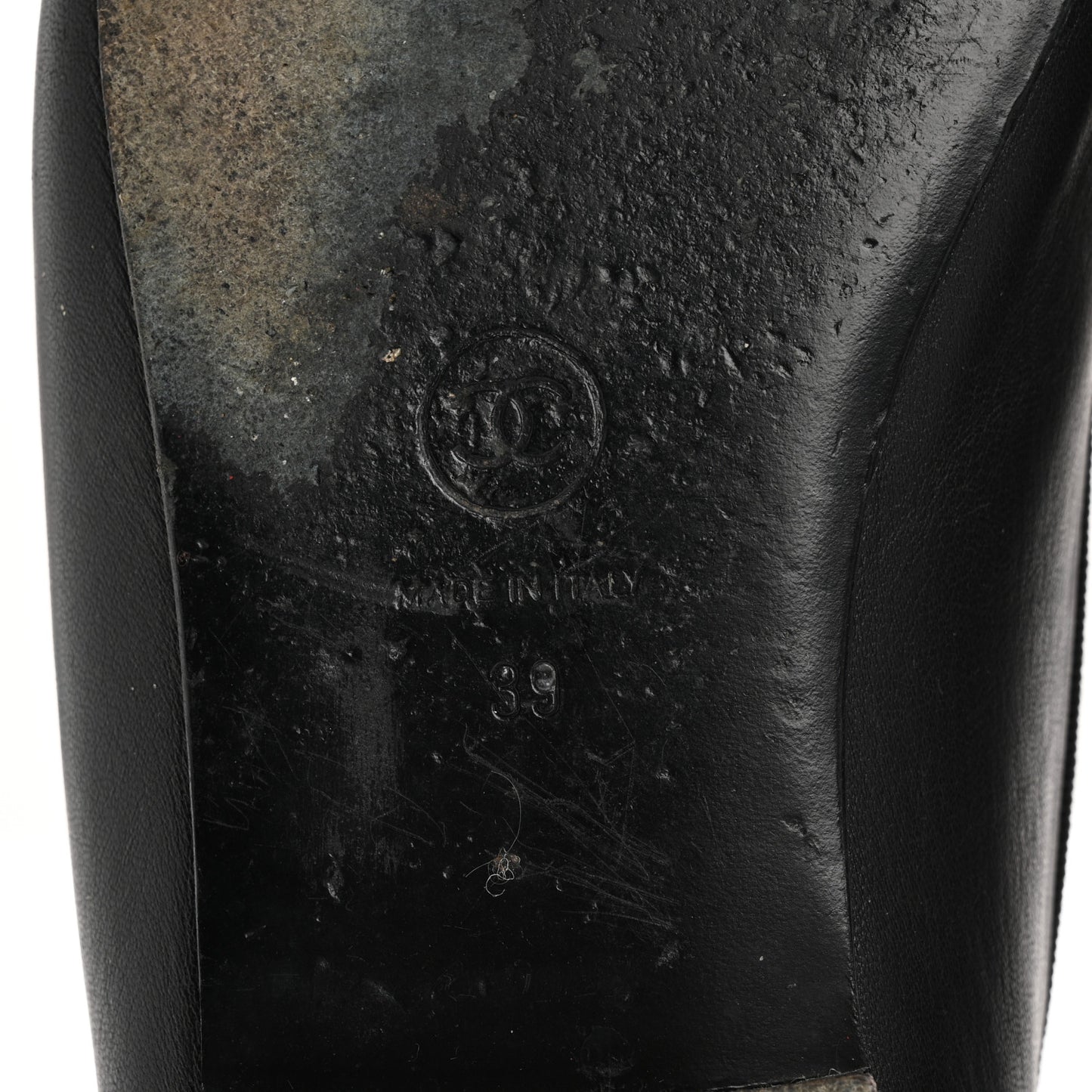 Lambskin Patent Cap Toe Ballerina Flats 39 Black