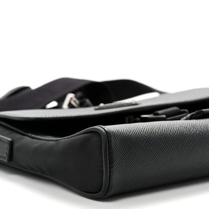 Prada Re-Nylon Saffiano Triangle Shoulder Bag Black 10 of 10