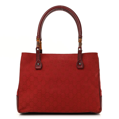 Gucci Monogram Small Bamboo Tote Red 1 of 13