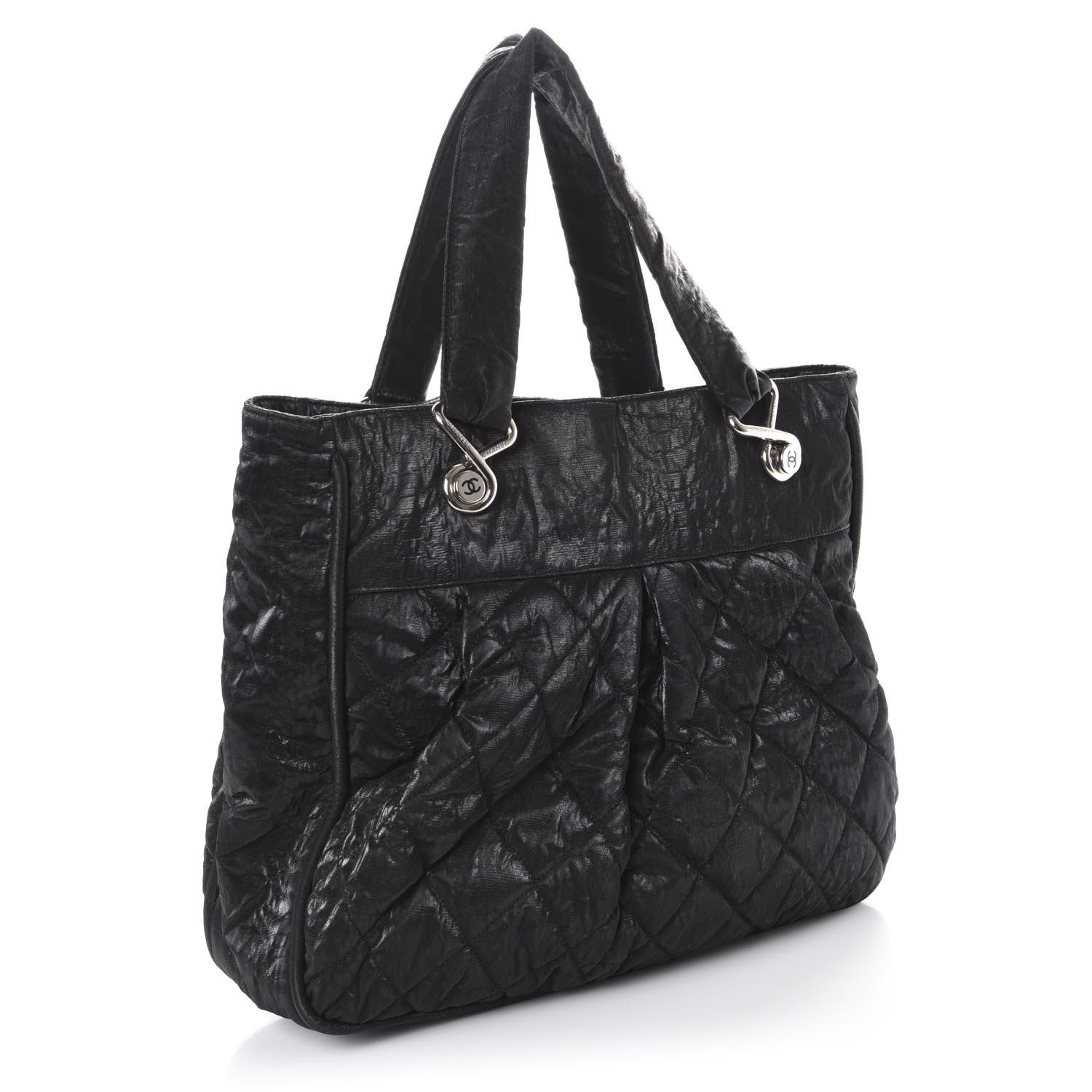 Chanel Crinkled Coated Canvas Le Marais Large Tote Black 3 of 14